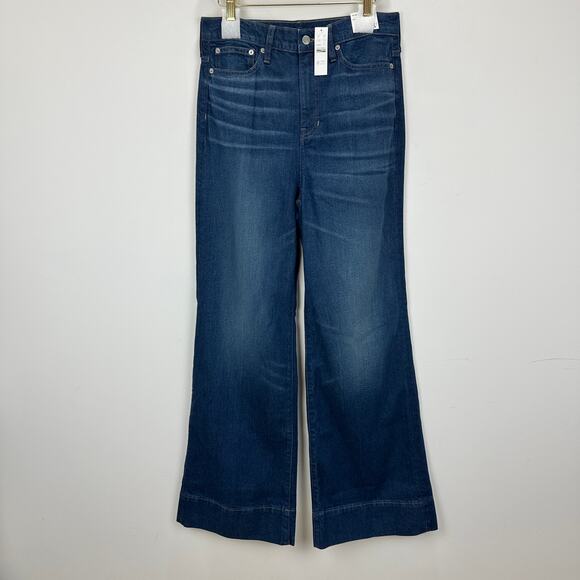 J. Crew Denim Trouser 1996 Semi Stretch High Rise Wide Leg Jean Blue US 27 NWT - Picture 3 of 13
